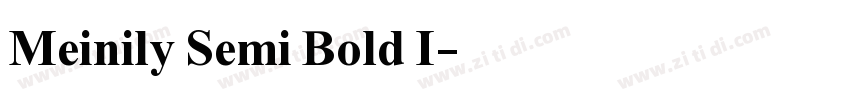 Meinily Semi Bold I字体转换
